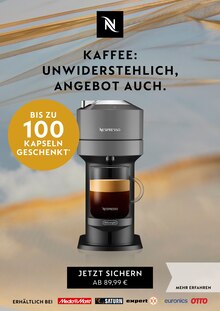 Nespresso Prospekt "Kaffee: Unwiderstehlich, Angebot auch." mit 2 Seiten