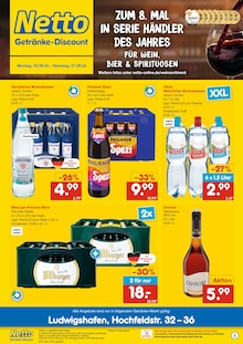 Netto Marken-Discount Ludwigshafen (Rhein) Prospekt "ZUM 8. MAL IN SERIE HÄNDLER DES JAHRES FÜR WEIN, BIER & SPIRITUOSEN" mit 2 Seiten