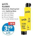 KLEBER Haarlack, Styling Gel oder Spiking Wax im V-Markt Prospekt KLEBER Haarlack, Styling Gel oder Spiking Wax von got2b im aktuellen V-Markt Prospekt für 3,99 €