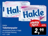 Toilettenpapier Angebote von Hakle bei Konsum Dresden für 2,99 €
