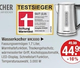 Wasserkocher WK3000 im V-Markt Prospekt Wasserkocher WK3000 von Küchenmeister im aktuellen V-Markt Prospekt für 44,99 €
