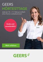 GEERS Prospekt für Troisdorf mit 2 Seiten GEERS Prospekt für Troisdorf: "GEERS HÖRTESTTAGE", 2 Seiten, 10.02.2021 - 11.02.2021