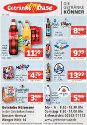 Cola im Getränke Oase Prospekt in Marl Aktueller Getränke Oase Prospekt mit Cola, "Aktuelle Angebote", Seite 1
