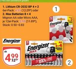 Lithium CR-2032 BP 4 + 2 im Angebot bei GLOBUS in Erlangen Lithium CR-2032 BP 4 + 2 Angebote von Energizer bei GLOBUS Erlangen für 4,99 €