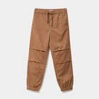 Pantalon battle taille élastiquée coton marron garçon en promo chez La Halle Pantalon battle taille élastiquée coton marron garçon dans le catalogue La Halle