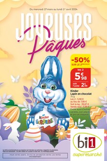 Prospectus Bi1 de la semaine "JOYEUSES Pâques" avec 1 pages, valide du 27/03/2024 au 01/04/2024 pour Lavans-lès-Saint-Claude et alentours