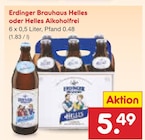 Brauhaus Helles oder Helles Alkoholfrei Angebote von Erdinger bei Netto Marken-Discount Bamberg für 5,49 €