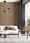 Panneau tasseaux de bois MDF chêne feutrine noir en promo chez Décor Discount Panneau tasseaux de bois MDF chêne feutrine noir dans le catalogue Décor Discount