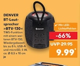 BT-Lautsprecher »BTV-130« im Angebot bei Kaufland in Erfurt BT-Lautsprecher »BTV-130« Angebote von DENVER bei Kaufland Erfurt für 9,99 €
