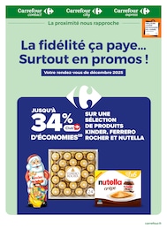 Prix et réduction Kinder Chocolat dans le prospectus Carrefour Proximité en cours Offre Kinder Chocolat dans le catalogue Carrefour Proximité du moment à la page 1