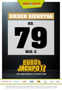 Westlotto Prospekt "Diesen Dienstag rd. 79 Mio. €" mit  Seiten (Vlotho)