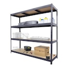 Étagère de garage charges lourdes L. 180 x H. 180 x P. 60 cm métal et bois en promo chez Castorama Étagère de garage charges lourdes L. 180 x H. 180 x P. 60 cm métal et bois dans le catalogue Castorama