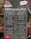 Mittagsbuffet im Angebot bei REWE in Hilden Mittagsbuffet Angebote von Stockies Bistro bei REWE Hilden für 9,50 €