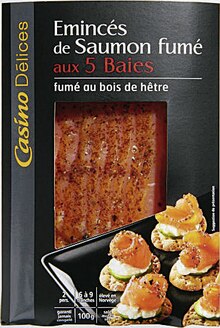Casino Supermarchés Orange - Emincés de saumon fumé aux 5 baies Promo Emincés de saumon fumé aux 5 baies dans le catalogue Casino Supermarchés "Faites vous-plaisir cet été !" à Orange