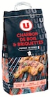 Mix Charbon de Bois & Briquettes - U en promo chez Super U Mix Charbon de Bois & Briquettes - U dans le catalogue Super U