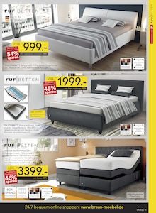 Bett im BRAUN Möbel-Center Prospekt "Gröööößter Sale des Jahres" mit 14 Seiten (Reutlingen)