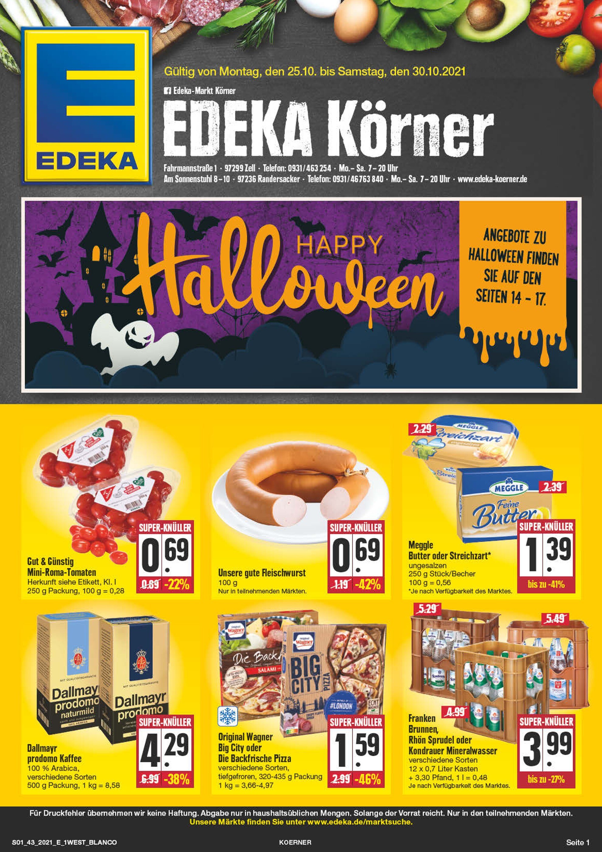 EDEKA Prospekt für Sommerhausen mit 24 Seiten EDEKA Prospekt für Sommerhausen: "Wir lieben Lebensmittel!", 24 Seiten, 25.10.2021 - 30.10.2021