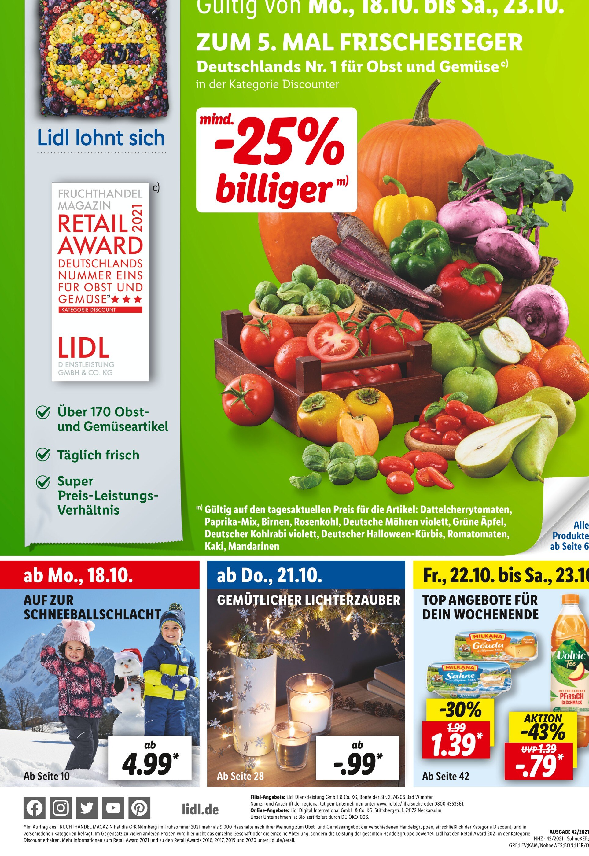 Lidl Prospekt für Holzgerlingen mit 58 Seiten Lidl Prospekt für Holzgerlingen: "ZUM 5. MAL FRISCHESIEGER", 58 Seiten, 18.10.2021 - 23.10.2021