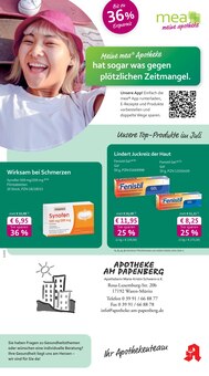 Aktueller mea - meine apotheke Prospekt "Unsere Juli-Angebote" für Waren (Müritz) Aktueller mea - meine apotheke Prospekt für Waren (Müritz) mit Seiten