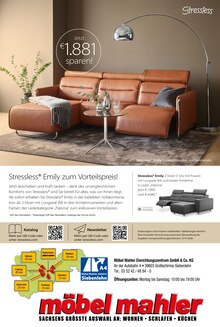 Sofa im Möbel Mahler Siebenlehn Prospekt "Stressless - A PLACE THAT MOVES YOU" mit 10 Seiten (Dresden)