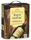 Aop bordeaux rouge - BARON DE LESTAC - Intermarché à Pau Aop bordeaux rouge - BARON DE LESTAC en promo chez Intermarché Pau à 10,03 €