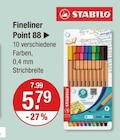 Fineliner Point 88 im V-Markt Prospekt Fineliner Point 88 von Stabilo im aktuellen V-Markt Prospekt für 5,79 €