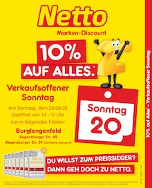 Aktueller Netto Marken-Discount Burglengenfeld Prospekt Netto Marken-Discount Burglengenfeld Prospekt "10% auf ALLES" mit 2 Seiten