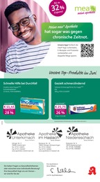 Apotheken Prospekt von mea - meine apotheke in Zimmern Aktueller mea - meine apotheke Apotheken Prospekt für Zimmern: Unsere Juni-Angebote mit 4} Seiten, 01.06.2026 - 30.06.2026