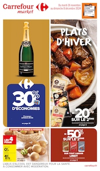 Prospectus Carrefour Market de la semaine "PLATS D'HIVER" avec 1 pages, valide du 26/11/2024 au 08/12/2024 pour Nantes et alentours