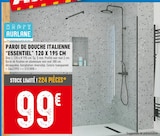 Promo Paroi de douche italienne "ESSENTIEL" 120 x 195 cm à 99,00 € dans le catalogue Brico Cash à Beaupréau