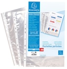 Promo 100 Pochettes perforées - A4 - PP lisses - cristal 5/100 à 3,00 € dans le catalogue Bureau Vallée à Coatréven