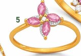 bague tourmalines et diamant 0,005 ct, taille 54, or jaune et rhodié 1,11 g dans le catalogue E.Leclerc
