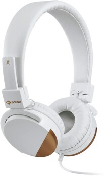 Multimédia - Meticoni dans le catalogue Géant Casino Casque SPEAK métal blanc et cuivre - Meticoni à 9,99 € en promo chez Géant Casino