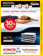 hofmeister Esslingen Prospekt der aktuellen Woche, gültig von 10.10.2025 bis 08.11.2025 Aktueller hofmeister Esslingen Prospekt "Großer Tempur Sonderverkauf" mit 8 Seiten