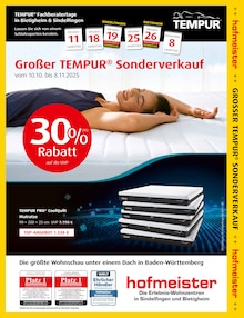Aktueller hofmeister Bietigheim-Bissingen Prospekt "Großer Tempur Sonderverkauf" mit 8 Seiten
