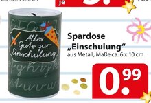 famila Nordost Detmold - Spardose „Einschulung“ Spardose „Einschulung“ Angebot bei famila Nordost Detmold im Prospekt "besser als gut!"