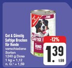 Saftige Brocken für Hunde Angebote von Gut & Günstig bei EDEKA Bautzen für 1,39 €