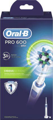 Soin Cheveux - ORAL-B dans le catalogue Géant Casino Brosse à dents électrique crossaction Pro 600 - ORAL-B à 23,00 € en promo chez Géant Casino