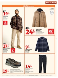Prix et réduction Pantalon Homme dans le prospectus Auchan Hypermarché en cours Offre Pantalon Homme dans le catalogue Auchan Hypermarché du moment à la page 17