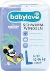 Schwimmwindeln Disney Gr. Large (10-14 kg) von babylove im aktuellen dm-drogerie markt Prospekt für 3,75 €