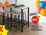 Table haute mange-debout Loka et 4 tabourets en promo chez Maxi Bazar Clichy à 99,99 €