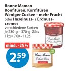 Konfitüren, Konfitüren Weniger Zucker – mehr Frucht oder Haselnuss- / Erdnusscremes von Bonne Maman im aktuellen V-Markt Prospekt für 2,59 €