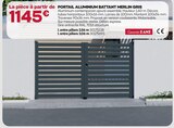 Portail Aluminium Battant Merlin Gris en promo chez Gedimat Toulouse à 1 145,00 €