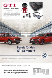 Werkstatt & Auto Prospekt von Volkswagen in Wertach Aktueller Volkswagen Werkstatt & Auto Prospekt für Wertach: Mehr Platz. Mehr Möglichkeiten. mit 1} Seite, 01.06.2026 - 31.08.2026
