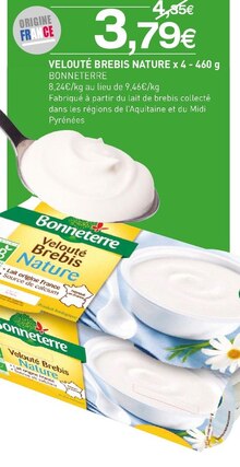 Velouté brebis nature x 4 - 460 g - NaturéO à Paris Velouté brebis nature x 4 - 460 g en promo chez NaturéO Paris à 3,79 €