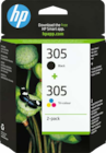 Pack de 2 cartouches d'encre 305 - HP en promo chez Bureau Vallée Villeneuve-d'Ascq à 22,99 €