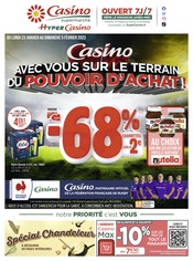 Catalogue Casino Supermarchés du moment, 23/01/2023 - 05/02/2023 Prospectus Casino Supermarchés en cours, "Casino avec vous sur le terrain du pouvoir d'achat !",24 pages