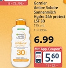 Ambre Solaire Sonnenmilch Hydra 24h protect LSF 30 von Garnier im aktuellen Rossmann Prospekt für 5,60 €