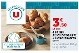 4 pains au chocolat + 4 croissants - Les Produits U en promo chez U Express 4 pains au chocolat + 4 croissants - Les Produits U dans le catalogue U Express