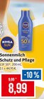 Sonnenmilch Schutz und Pflege im Angebot bei Kaufhaus Stolz in Cuxhaven Sonnenmilch Schutz und Pflege Angebote von NIVEA bei Kaufhaus Stolz Cuxhaven für 8,99 €